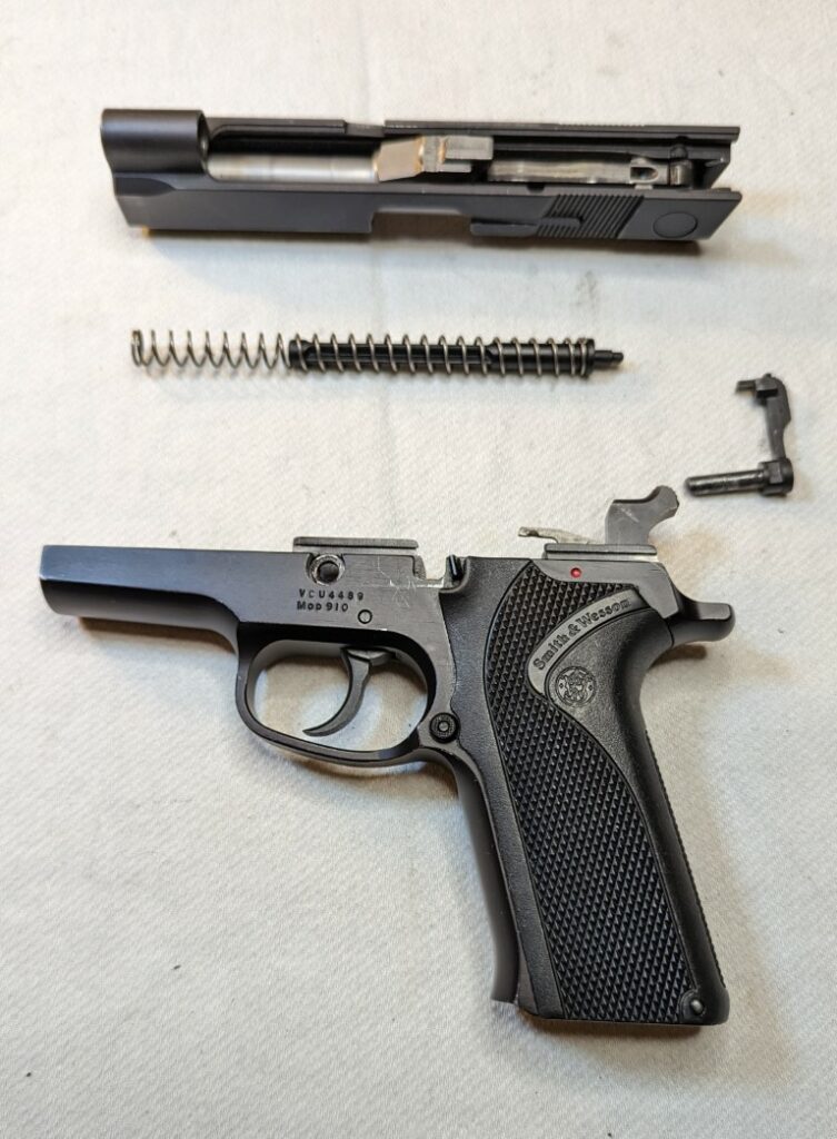 Smith & Wesson 910 disassembled.